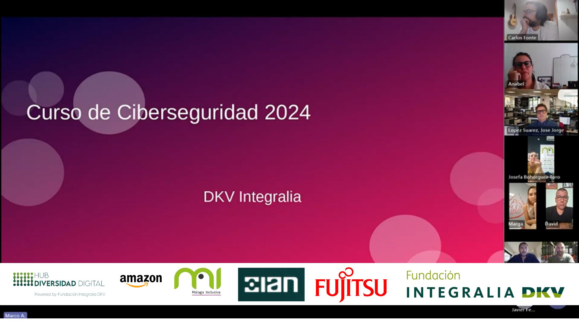 Imagen de la presentación de la clausura II curso de ciberseguridad del Hub de Diversidad Digital de Málaga